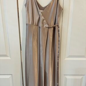 Birdy Grey Satin Maxi Dress in Cream 6